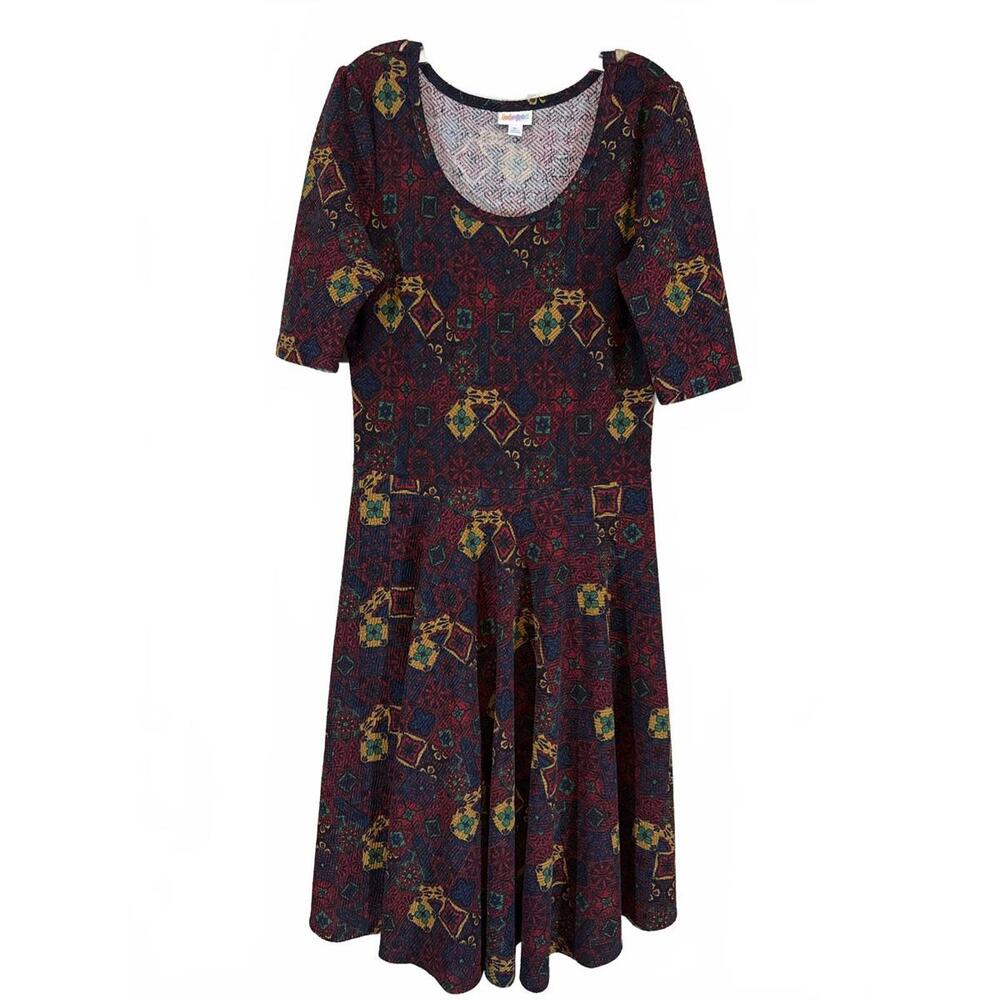LuLaRoe XL Women's Dress with Colorful Geometric Pattern